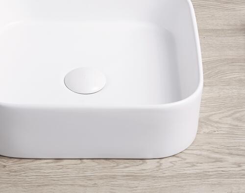 Vasque rectangle à poser LYS en céramique 37 x 37 x 11 cm - blanc mat